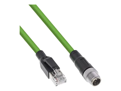 InLine 8 pin M12-X zu RJ-45 Netzwerkkabel 20m - Netzwerkkabel mit 8 pin M12-X (M) zu RJ-45 (M), CAT 6a, halogenfrei und X-kodiert - ideal für leistungsstarke Netzwerkverbindungen.