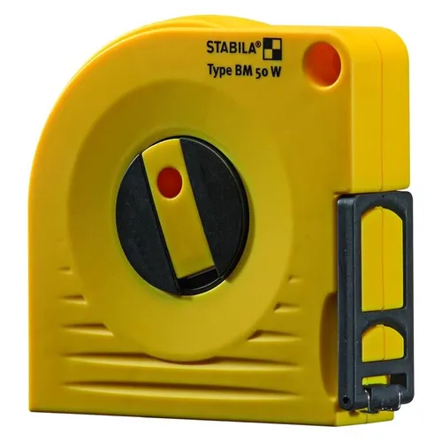 Stabila BM 50 W Bandmaß 20 Meter weißes Stahlband schlagfestes Gehäuse m. Kurbel