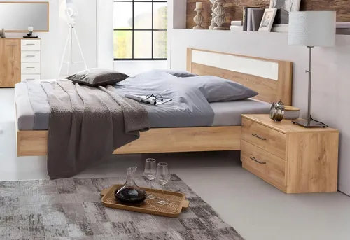Wimex Holzbett Pamela 160x200cm - Stilvolles Holzbett in plankeneiche und glasweiß, ideal für gemütliche Schlafzimmer. Mit einer Liegefläche von 160x200 cm bietet es optimalen Komfort.