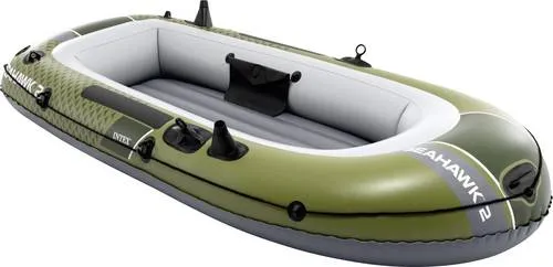 INTEX 66332 Seahawk 2 Schlauchboot Set für 2 Personen - Robustes Schlauchboot für 2 Personen, ideal für Freizeit und Angeln. Mit stabiler Bauweise, komfortablem I-Beam-Boden und praktischem Zubehör – für unvergessliche Tage auf dem Wasser!