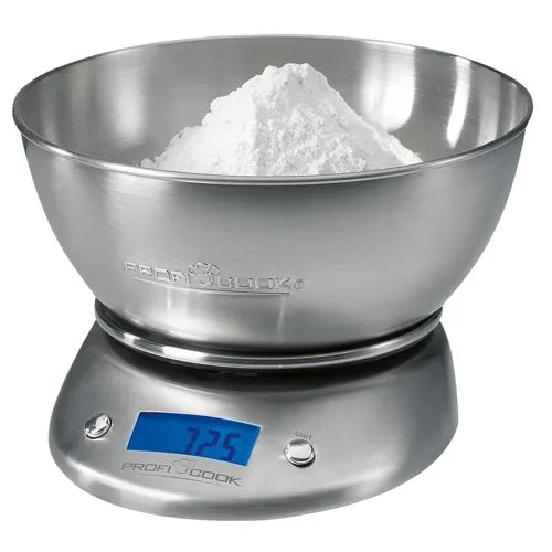 ProfiCook Küchenwaage PC-KW 1040 - Digitale Küchenwaage bis 5,0 kg, präzise und mit praktischer Tarafunktion für perfekte Rezepte