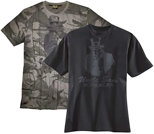 T-Shirt mit Rundhals und Frontdruck, Farbe camouflage, Gr.2XL