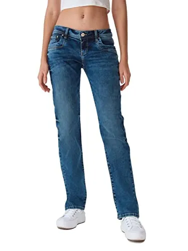 LTB Damen Jeans Valentine Straight Fit Blau Lapis Wash - Jeans für Damen, Regular/Straight Fit mit tiefer Leibhöhe für optimalen Sitz und modernen Used-Look. Ideal für jede Gelegenheit, bequem und stilvoll.