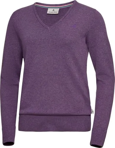Jacques Britt Damen Pullover V-Ausschnitt, 100% Baumwolle, Lila, Größe L - KOMFORTABEL & ELEGANT: Weicher V-Ausschnitt Pullover aus reiner Baumwolle – perfekt für kühle Tage. IDEAL FÜR JEDEN TAG: Vielseitig kombinierbar, für Alltag und besondere Anlässe geeignet. BEQUEME PASSFORM: Elastische Bündchen und formstabile Verarbeitung sorgen für optimalen Sitz.