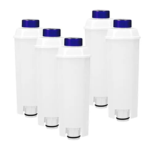 DeLonghi Wasserfilter für Kaffeevollautomaten 5 x - Wasserfilter für De'Longhi Kaffeemaschinen, schützt vor Kalkablagerungen und optimiert die Getränkequalität für einen perfekten Kaffeegenuss.