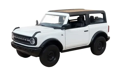 Toi-Toys Ford Bronco 2023 Black Diamond Modellauto aus Metall mit Rückzug Modell Auto Spielzeugauto 4-Varianten 43 (Weiss)