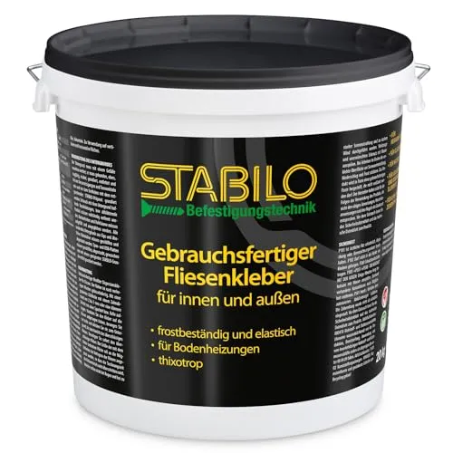 Gebrauchsfertiger Fliesenkleber 20kg | Fertigkleber | Dispersionskleber | Universalkleber | Kleber für innen und außen