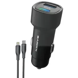 Schnelles Autoladegerät | Ultra-Schnellladung für unterwegs mit USB-C zu 8-Pin Kabel 1m