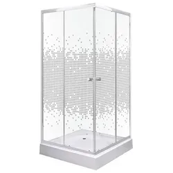 KERRA PIXEL SQ WH Duschwand + Duschwanne 90 x 90 cm