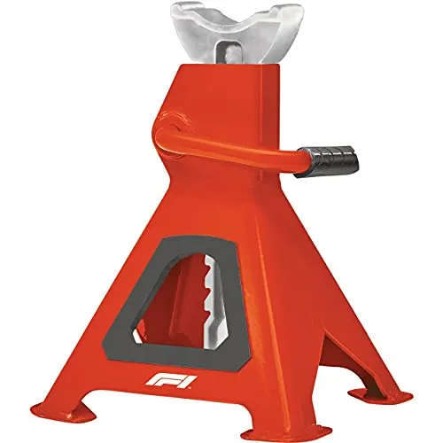 Formula 1 Unterstellbock, 3 Tonnen Traglast, höhenverstellbar - Stützböcke mit 3 Tonnen Traglast, höhenverstellbar von 280 bis 420 mm. Ideal für SUV, mit Sicherheitsmechanismus und robustem Carbon-Stahl für maximale Stabilität.