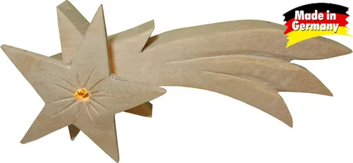Krippenbeleuchtung - Kometenschweif aus Lindenholz, LED beleuchtet für Krippen