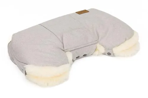 Fillikid Handwärmer Nyby Exklusiv | Universal Lammfell Handmuff für Kinderwagen, Buggy | warme Handschuhe | Kuschelige Winter Kinderwagenmuff | Universalgröße für Buggy, Radanhänger