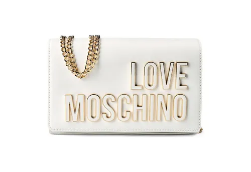 Love Moschino Smart Daily Bag Umhängetasche 22 cm weiss TAS063752 - Elegante Umhängetasche von Love Moschino, aus strapazierfähigem Polyurethan. Mit praktischem Magnetverschluss und verstellbarem Riemen für optimalen Tragekomfort. Perfekt für stilvolle Auftritte!