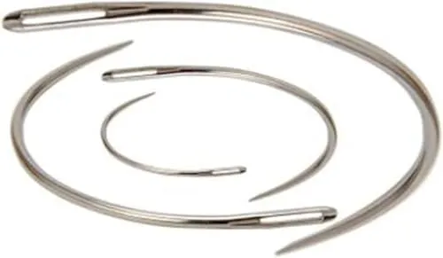 Stück silberne gebogene Leder-Nähnadeln, strapazierfähig, Set zum Weben, Basteln, Reparaturen, Handnähnadeln 4