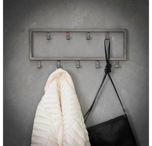 RINGO-Living Kleiderständer RINGO-Living Stahl Garderobe Raj in Silber-matt