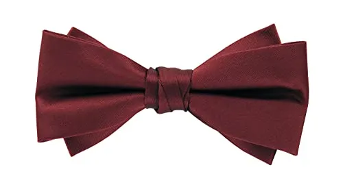 axy Herren Fliege Schleife im Seidenlook, bereits gebunden, Konfirmation verstellbar Hochzeitsfarbe FLI4B (Weinrot)