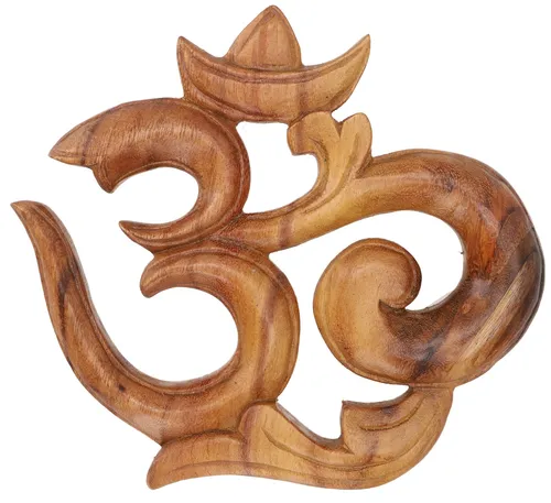 Geschnitztes Wandbild Deko Wandrelief  Om - 20*21*2 cm - 20*21*2 cm