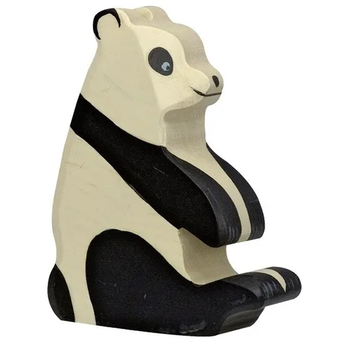 Holztiger 80191 Pandabär sitzend 12 cm Holzfiguren Serie Wildtiere