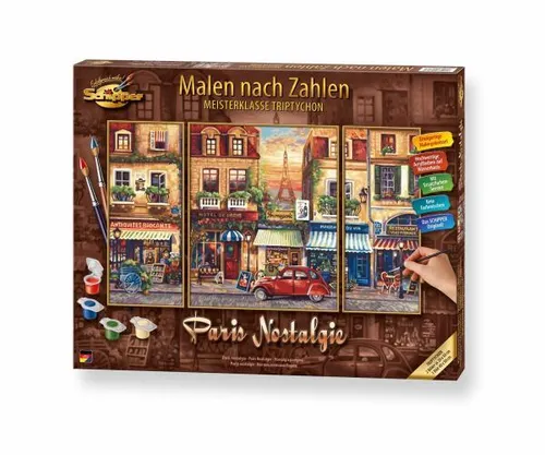 Schipper Malen nach Zahlen - Paris Nostalgie - Malen nach Zahlen Set für Erwachsene, inklusive Pinsel und Acrylfarben, ideal für Hobbymaler, um ein beeindruckendes Kunstwerk zu schaffen.