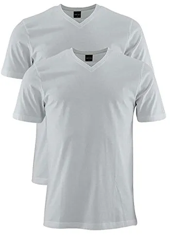 MARVELIS V-Shirt Doppelpack - V-Ausschnitt, Regular Fit, Weiß M (48) - Praktisches 2-tlg. Set aus 100% Baumwolle, ideal als Unterziehshirt. Bequeme Passform und vielseitig kombinierbar für jeden Anlass.