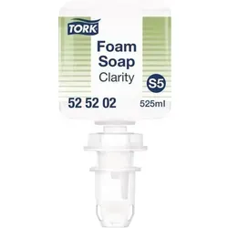 Tork reine Hand Mini Schaumseife S5 - Hautfreundlich und biologisch abbaubar - Seife mit hautfreundlichem pH-Wert, 99 % natürliche Inhaltsstoffe, feuchtigkeitsspendend und parfümfrei. Ideal für Tork S5 Spendersysteme, reduziert Wasserverbrauch um bis zu 35 %.