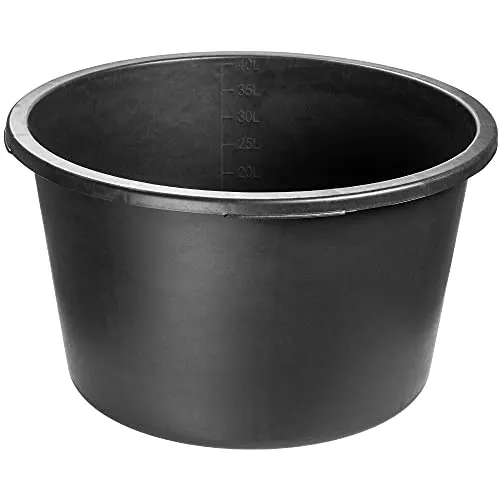 KADAX Mörtelkübel, Baueimer, stabiler Mörteleimer für Garten, Baustelle, runder Zementkübel aus Kunststoff, Betonkübel mit Griffen, Zementeimer, Mörtelkasten, Mörtelwanne (40L)