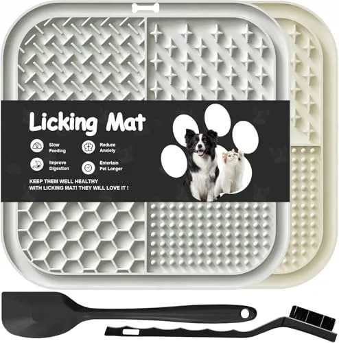 Leckmatte für Hunde und Katzen mit Saugnäpfen, langsames Füttern, Lecken für Angstzustände, Hundespielzeug, Fütterungsmatte für Butter, Joghurt, Erdnuss, Haustier-Badetrainingsmatte, 20 * 20cm