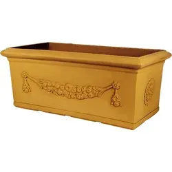 Glatte Pflanzkasten 80 cm - Terrakotta, aus Harz, Made in Italy - Garten-Zubehör: Eleganter Pflanzkasten aus hochwertigem Harz, ideal für den Außenbereich – wetterfest und stilvoll in Terrakotta.