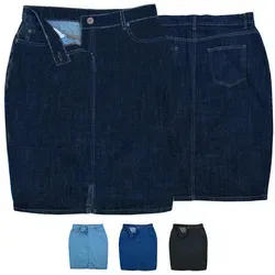 German Wear Jeansrock Trend462R Midi Denim Denim Trendiger Midi Rock Jeansrock Denimrock Business Rock blau 42