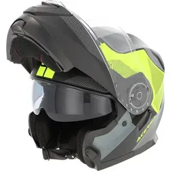 Acerbis Serel Klapphelm - Matt Schwarz/Grau/Neon-Gelb - S - Stylischer Klapphelm mit integrierter Sonnenblende und ECE-Zulassung. Ideal für den täglichen Einsatz, leicht und komfortabel dank hypoallergenem Innenfutter.