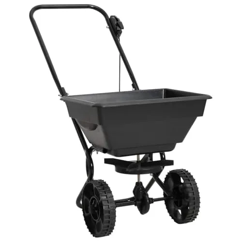 vidaXL Handstreuwagen Salzstreuer - 15 L PVC und Stahl, ideal für Winterstreuung und gleichmäßige Düngung im Garten