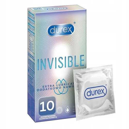 Durex Durex prezerwatywy Invisible dodatkowo nawilżane 10 szt cien 5900627071269
