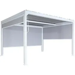 Berlinlodge Pergola, Weiß, 370x224x300 cm – Moderner Sicht- und Sonnenschutz - Vielseitige Pergola aus pulverbeschichtetem Aluminium für den Garten. Inkl. 3 Seitenwänden zur individuellen Gestaltung. Ideal für entspannte Stunden im Freien.