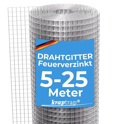Kraptrap® Voliere - Mardersicherer Drahtzaun - Volieren-Drahtgitter aus feuerverzinktem Stahl, 1 m hoch, 1,45 mm stark - ideal für sichere und langlebige Käfigkonstruktionen.