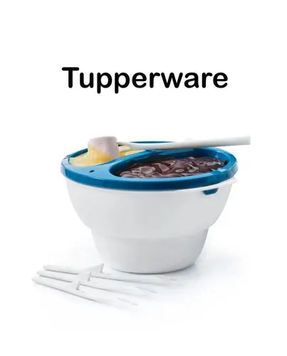 Tupperware C169 Micro Servier & Dip türkis Schokofondue, gekühlte Dips