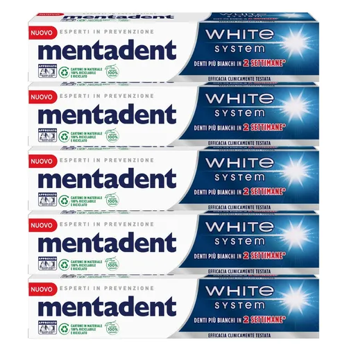 Mentadent White System Zahnpasta Aufhellend 5x75ml