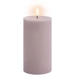 Uyuni LED Stumpenkerze 7,8x15cm rustic light lavender
