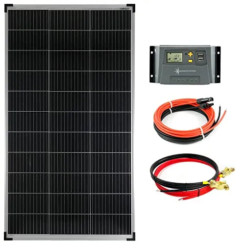 SOLARTRONICS Solar Set 1x 140W monokristalline Solarmodul + 10A Laderegler + Solarkabel + Batteriekabel Photovoltaik Inselanlage