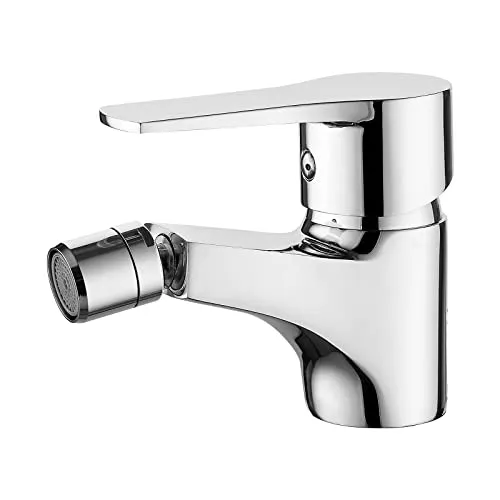Ibergrif Star, Einhebel Bidetarmatur, Waschtischarmatur mit Auslauf Höhe 57 mm, Chrom, Silber