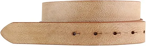BELTINGER Wechselgürtel aus weichem Vollrindleder Used-Look ohne Schnalle 3 cm | Druckknopf-Gürtel für Damen Herren 30mm | Vintage-Look | Tabac 85cm
