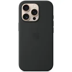 iPhone 16 Pro Silicone Case with MagSafe - Schwarze Schutzhülle aus 55% recyceltem Silikon, perfekte Passform und kabelloses Laden leicht gemacht