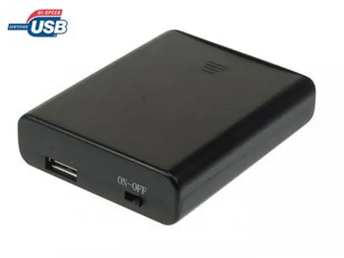 Velleman BH341USB Batteriebox - 4x Mignon (AA), kompakte und praktische Lösung für Ihre Batterieversorgung