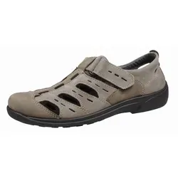 Rohde Herren Halbschuhe Slipper Leder Klettverschluss Rostock 1235 - Wanderschuhe mit bequemem Klettverschluss, ideal für lange Spaziergänge und Outdoor-Aktivitäten, Größe 41 EU in eleganter Beige-Optik.