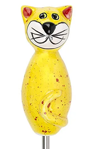 Manufaktur Lichtbogen Katze aus Keramik gelb 17 cm hoch in gelb von Manufaktur Lichtbogen