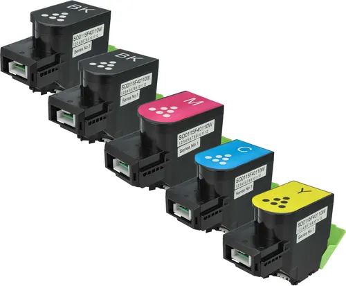 vhbw 5x Toner kompatibel mit Xerox C310, C310 dni Drucker - Kompatible Tonerkartuschen, Mehrfarbig (1x Cyan, 1x Magenta, 1x Yellow, 2x Schwarz)