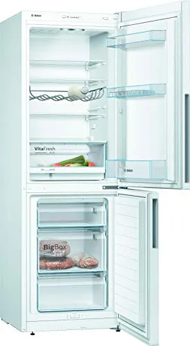 Bosch KGV33VWEA Serie 4 Freistehende Kühl-Gefrier-Kombination, 219 kWh pro Jahr, 93 L Kühlteil & 94 L Gefrierteil, LowFrost, VitaFresh, Weiß, 176 x 60
