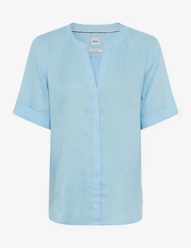 Style Veri Leinenbluse mit Halbarm - Blusen & Tuniken für Damen, aus atmungsaktivem Leinen für ein angenehmes Tragegefühl an warmen Tagen.