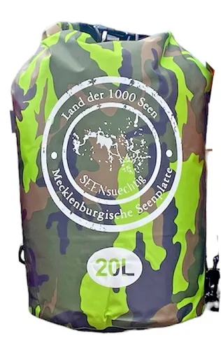 Dry Bag Grün Camouflage Trockensack 20 Liter Seesack wasserdicht Beach Packsack