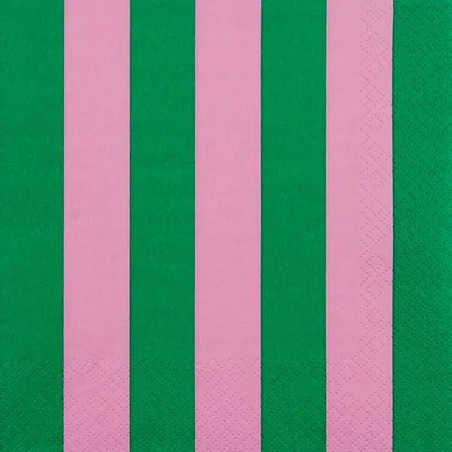 Servietten Just Stripes green Gerade Streifen Muster Modern rosa-grün 33x33cm 20