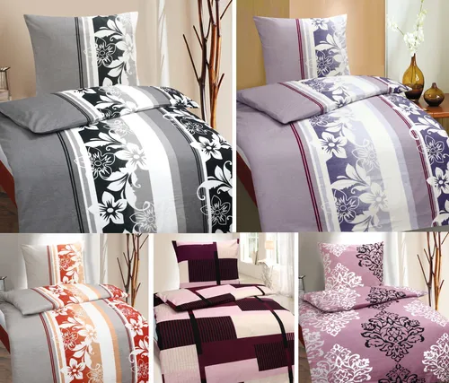 Bettwäsche Winter Biber Feinbiber Baumwolle 135x200 + 80x80 cm Größe: 2 teilig Design: Elch Modern